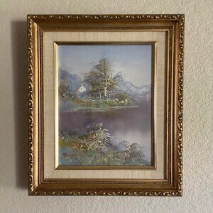 Wall Art Oil Painting Landscape Professionally Framed and Matted 14Hx12L Signed